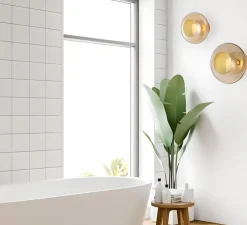 Applique murale de salle de bain, Horizon, or, IP44,Ø21cm, H16,5cm - Ebb and Flow