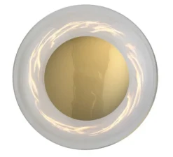 Applique murale de salle de bain, Horizon, transparent, or , IP44,Ø29cm, H20,5cm - Ebb and Flow