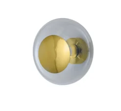 Applique murale de salle de bain, Horizon, transparent, or , IP44,Ø29cm, H20,5cm - Ebb and Flow