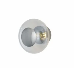 Applique murale de salle de bain, Horizon, Transparent, argent, IP44,Ø21cm, H16,5cm - Ebb and Flow