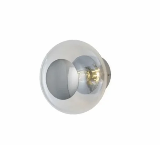 Applique murale de salle de bain, Horizon, Transparent, argent, IP44,Ø21cm, H16,5cm - Ebb and Flow