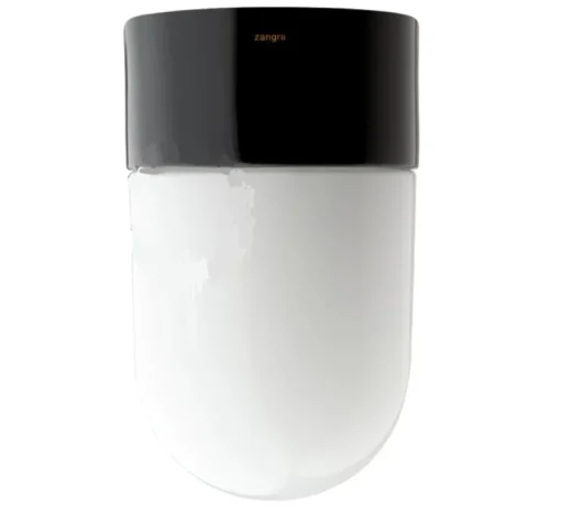 Applique murale de salle de bain, Light.o.016, avec Glass018, noir, Ø10cm, H15,9cm - Zangra