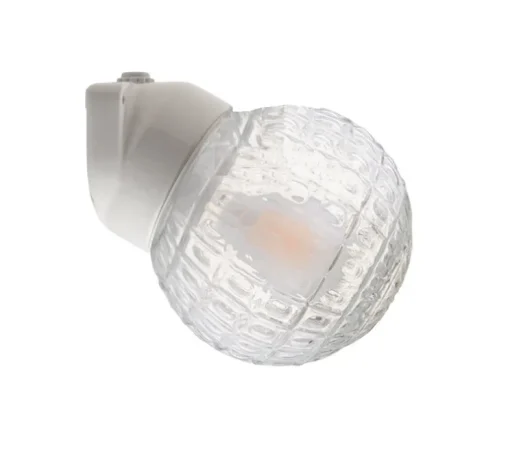 Applique murale de salle de bain, light.o.006, avec glass031, blanc, IP54, Ø15cm, H22,4cm - Zangra