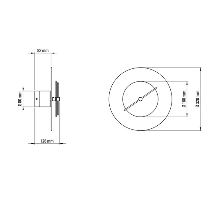 Applique murale, Delumina, transparent, LED, 2700K, 135lm, Ø32cm, P12,6cm - DCW éditions Paris