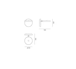Applique murale, Demetra Faretto, noir, H13cm, L18,5cm, LED, Dimmable - Artemide