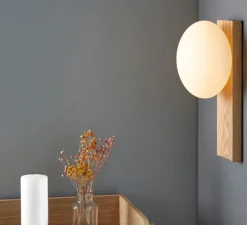 Applique murale, Dew, chêne, LED, dim, 3000K, 160 lm, L34cm, H15cm - Woud