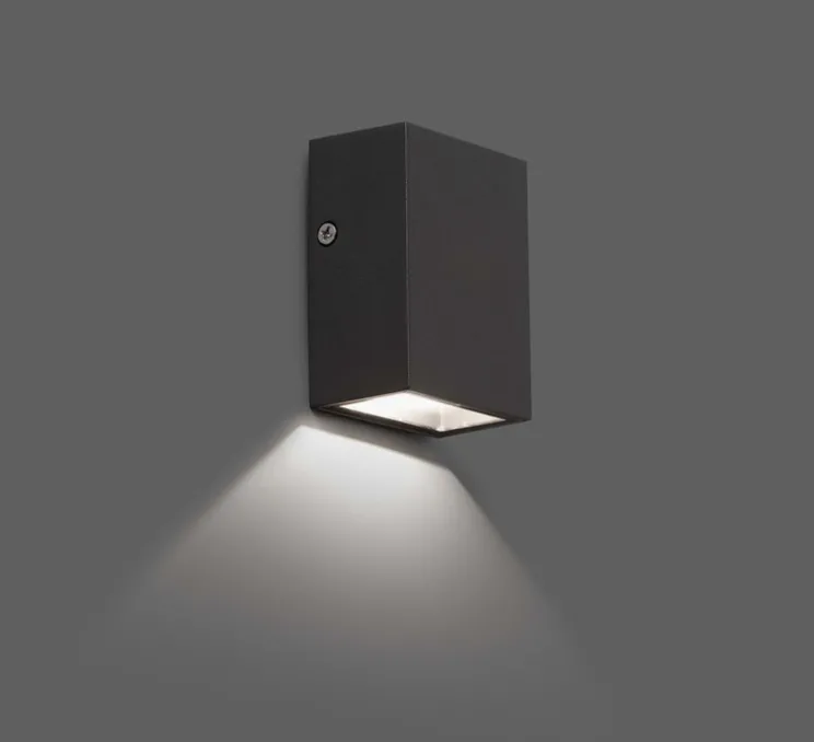 Applique murale d'extérieur, Canon, gris, LED, L6cm, H8,5cm, IP44, 120° - Faro