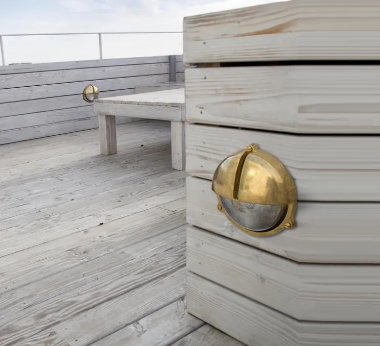 Applique murale d'extérieur, Timon, laiton, IP44, L22,5cm, H22,5cm - FARO