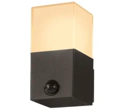 Applique murale d'extérieur, Grafit E27 Square Sensor, anthracite, IP44, L12cm, H17cm - SLV