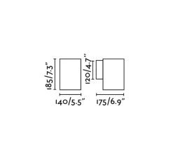 Applique murale d'extérieur, Thon-1, gris foncé, IP65,LED, 3000K, 1200lm, L14cm, H18,5cm - FARO