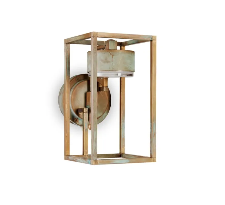 Applique murale d'extérieur, Cubic 3372, cuivre, IP65, LED, 3000K, 1600 lm, L15cm, H27cm - Moretti Luce