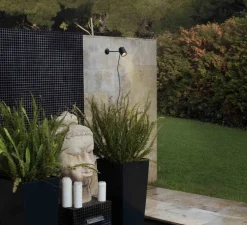 Applique murale d'extérieur, Borne, Flow, noir, L12cm, H19cm, IP65 - Faro