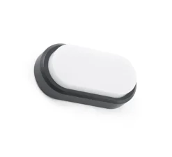 Applique murale d'extérieur, Fred, gris foncé, LED, 3000k, 400lm, L20cm, H10cm - Faro