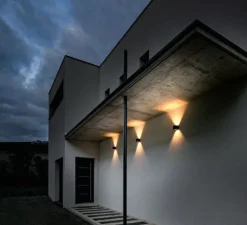 Applique murale d'extérieur, Box 2.0 up & down, bronze, IP65,LED, 2700K, 2x200lm, Ø10cm, H10cm - Wever&Ducré