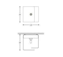 Applique murale, Ding, noir, Ø12cm, H12cm - Dark