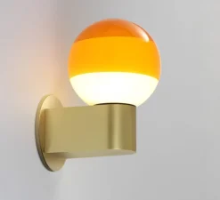 Applique murale, Dipping Light A1-13, ambre, laiton, LED, 2700K, 765lm, L12,5cm, H18,5cm - Marset