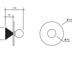Applique murale, Disc and Sphere wall, noir et or, H7,5cm, Ø23cm - Atelier Areti