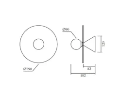 Applique murale, Disc and Sphere Glass 514, bordeaux, Ø29cm, H18,2cm - Atelier Areti