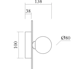 Applique murale, Disc and sphere 140, laiton, Ø23cm, P13,8cm - Atelier Areti