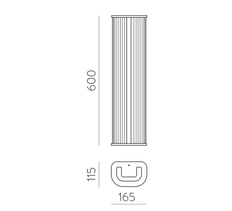 Applique murale, Diva 60, chrome, IP44, LED, 2700-3000K, 1250 lm, L16,5cm, H60cm - ACB