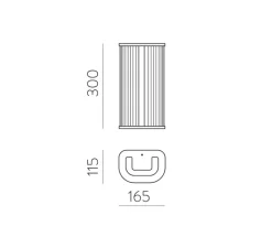 Applique murale, Diva 30, chrome, IP44, LED, 2700-3000K, 620 lm, L16,5cm, H30cm - ACB