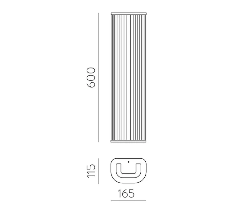 Applique murale, Diva 60, or, IP44, LED, 2700-3000K, 1250 lm, L16,5cm, H60cm - ACB
