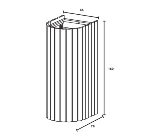 Applique murale, Donna, rose poudré, L6,5cm, H15cm - Pholc