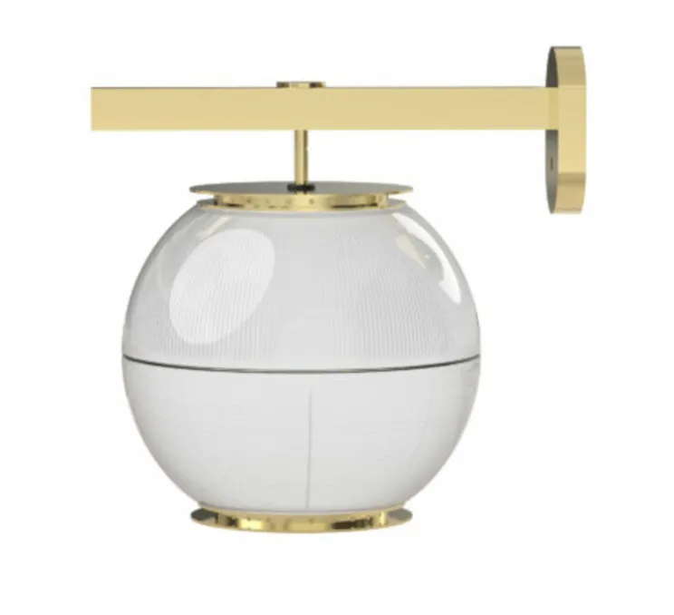 Applique murale, Doppio Vetro, Laiton, transparent, L24cm, H34cm - Tato Italia
