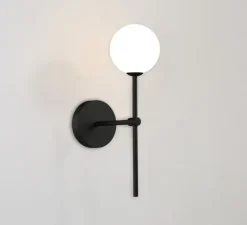 Applique murale, Doris, noir, IP44, L12cm, H40cm - ACB