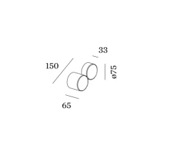 Applique murale, DOT 2.0, noir, LED, dim, 3000K, 435 lm, L15cm, H7,5cm - Wever&Ducré