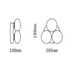 Applique murale, Dot 3x, Céladon, vert tilleul, vert pastel et laiton brossé, L19cm, H20,5cm - SkLO Studio