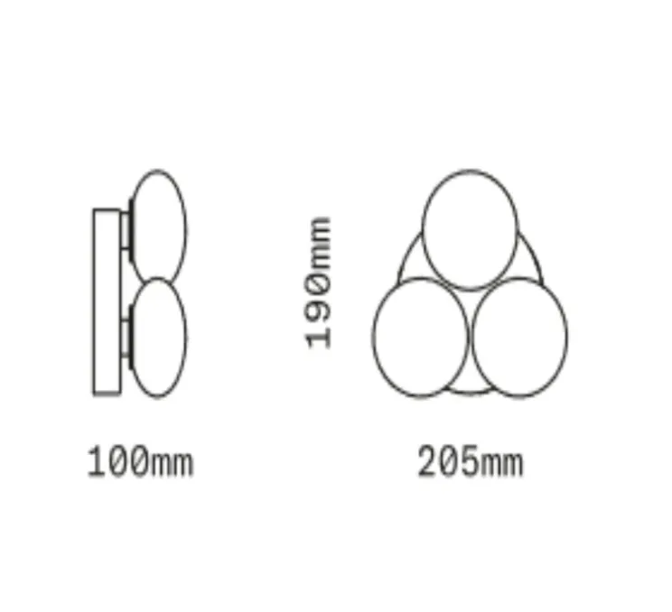 Applique murale, Dot 3x, Céladon, vert tilleul, vert pastel et laiton brossé, L19cm, H20,5cm - SkLO Studio