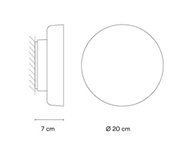 Applique murale, Dots 4680, transparent, blanc, IP66, LED, dim, 2700K, 985 lm, Ø20cm, H7cm - Vibia