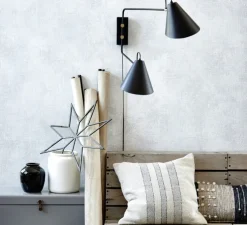 Applique murale double, Club, noir et laiton, H42cm, L81cm - House Doctor