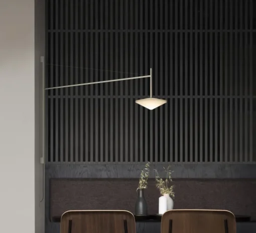 Applique murale déportée et encastrable, Tempo 5761, beige, LED, 2700K, 300lm, L120cm, H80cm - Vibia