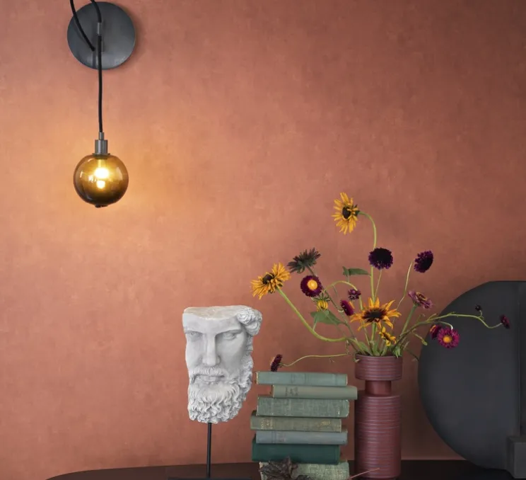 Applique murale, Drape Arm 1, Olive, Noir oxydé, Ø11cm, H23cm - Sklo Studio