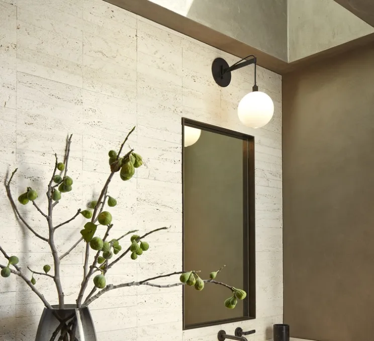 Applique murale, Drape Arm 1, Blanc, Noir oxydé, Ø11cm, H23cm - Sklo Studio