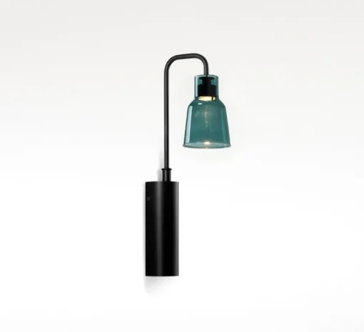 Applique murale, Drip A/02, verre bleu, LED, 2700K, 345 lm, L8,5cm, H35,5cm - Bover