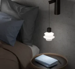 Applique murale, Drop A/01, verre blanc givré, LED, 2700K, 345 lm, L8,5cm, H37,5cm - Bover