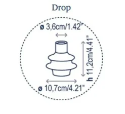 Applique murale, Drop A/01, verre blanc givré, LED, 2700K, 345 lm, L8,5cm, H37,5cm - Bover
