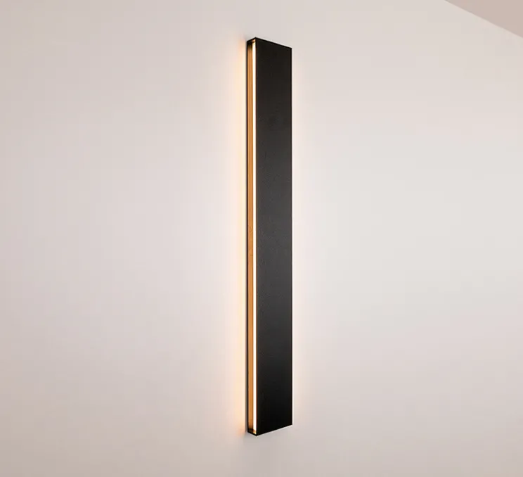 Applique murale, Duo, noir satiné, LED, 2700K, 3000 lm, L101cm, H10,2cm - ONOK