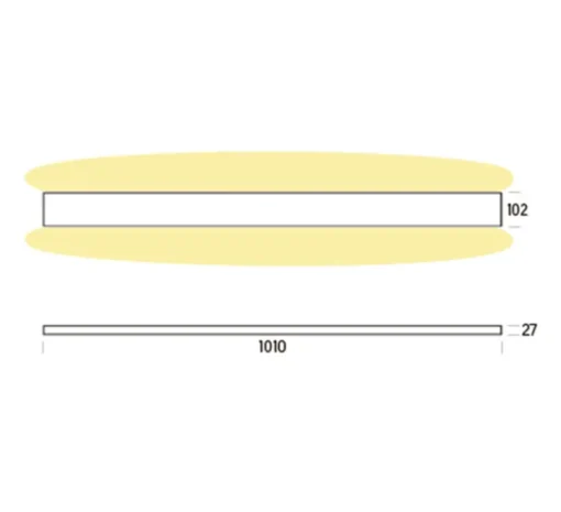 Applique murale, Duo, noir satiné, LED, 2700K, 3000 lm, L101cm, H10,2cm - ONOK