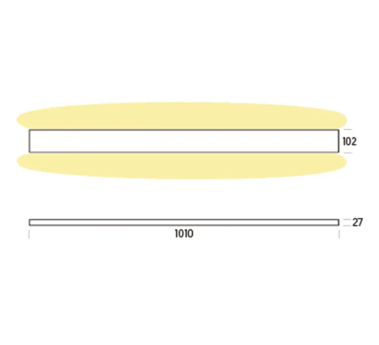 Applique murale, Duo, noir satiné, LED, 2700K, 3000 lm, L101cm, H10,2cm - ONOK