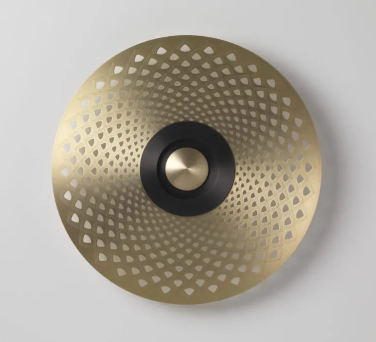 Applique murale, Earth Mandala XS, laiton satiné, graphite satiné, LED, Ø33cm, Hcm - CVL