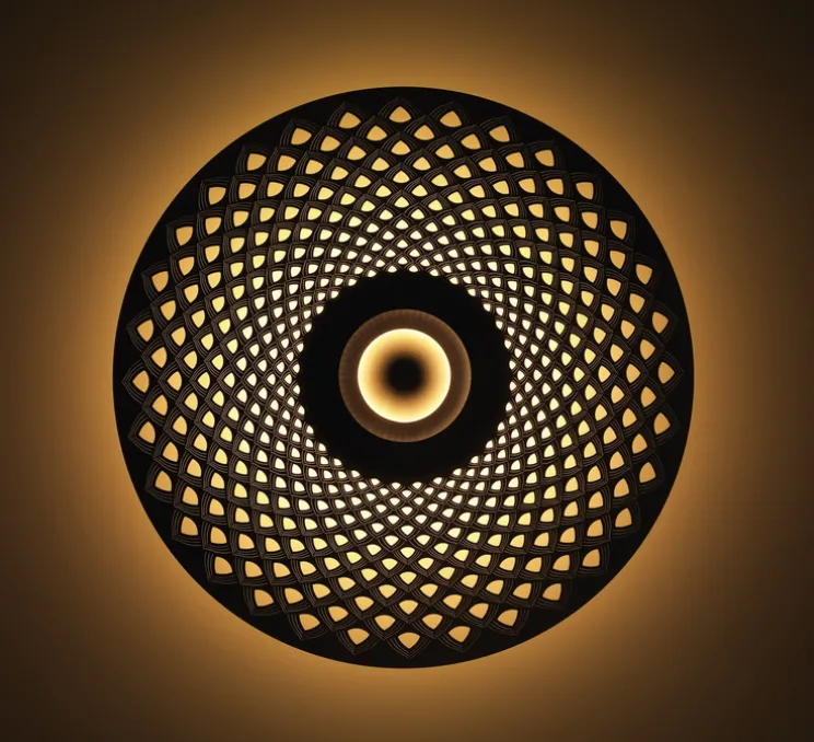 Applique murale, Earth Mandala XS, laiton satiné, graphite satiné, LED, Ø33cm, Hcm - CVL