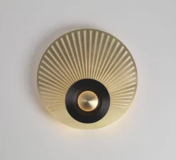 Applique murale, Earth Radian, laiton satiné, graphite noir, LED, Ø35cm, Hcm - CVL