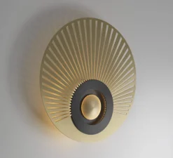 Applique murale, Earth Radian, laiton satiné, graphite noir, LED, Ø35cm, Hcm - CVL