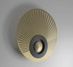 Applique murale, Earth Radian, laiton satiné, graphite noir, LED, Ø35cm, Hcm - CVL