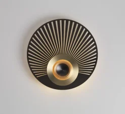 Applique murale, Earth Radian, graphite satiné, laiton satiné, LED, 2700K, 1080 lm, L35cm, H35cm - CVL