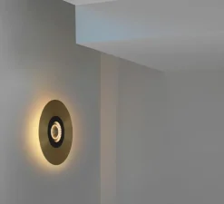 Applique murale, Earth Sober XS, laiton satiné, graphite satiné, LED, Ø25cm, Hcm - CVL